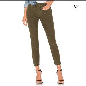 CURRENT/ELLIOT  Pants - Raw Hem Olive Green Skinny Corduroy Pant